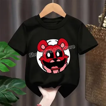 Dívčí oblečení Dětské tričko s potiskem Smiling Critters (černé) Barva: červený potisk, Velikost: 110