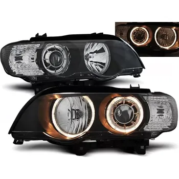 Přední světlomet Přední světla BMW X5 99-03 Angel Eyes XENON D2S - černé (LPBM87)