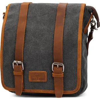 Šedá a světle hnědá taška přes rameno Sergio - Salt & Hide