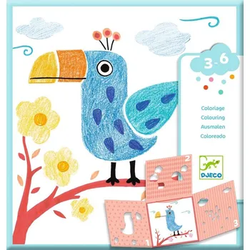 DJECO Vybarvování s 3-dílnými šablonami