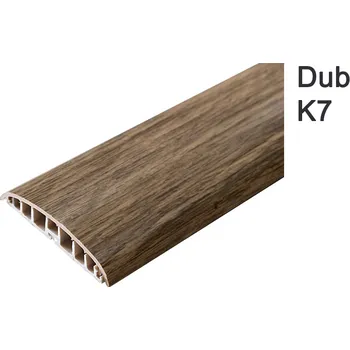 přechodová lišta Přechodový PVC profil Volta V-K7-200,barva dub,samolepící pro vedení elektroinstalace š. 74 mm (Podlahová lišta,Přechodová lišta, přechodový profil, PVC přechodový profil, bezbariérový práh,lišta na ukočení podlahové krytiny, ukončovací líšta, zakončovací