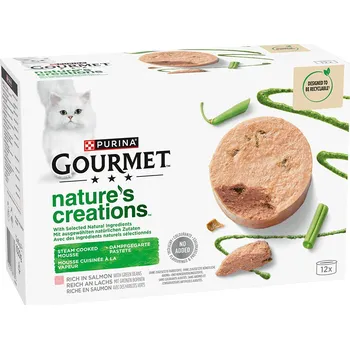 12 x 85 g Gourmet Nature's Creations paštika losos a zelené fazolky