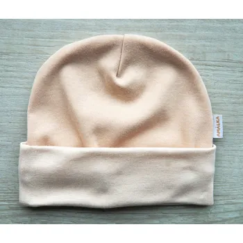 Kojenecké oblečení AMÁLKA Bavlněná čepička přeložený lem, oříšková Velikost: 80-86