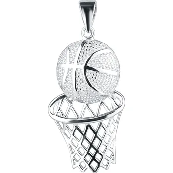 Přívěsek EVOLUTION GROUP CZ Stříbrný přívěsek basketbalový míč a síť - 64024