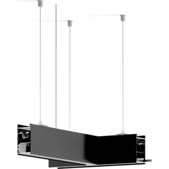 Ledshopik Svítidlo SERPENT tvar T90 | závěsné | svit dolů | černé | mléčný difuzor | 4000K | ON-OFF