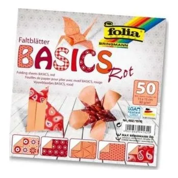 Výtvarný papír Folia Origami papíry na skládání 10 x 10 cm - červené 80 g