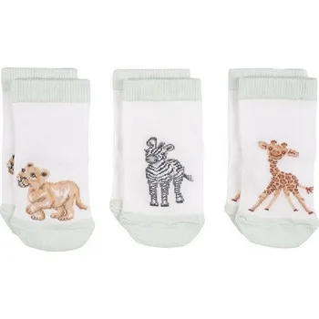 Dětské ponožky "Little Savannah" 3 páry (0–6 měsíců) – africká zvířátka