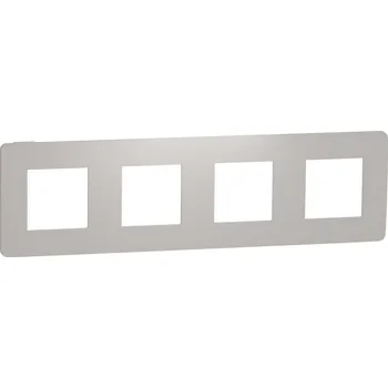 Schneider Electric NU280824 Unica Studio Color - Krycí rámeček čtyřnásobný, Light Grey/Bílý