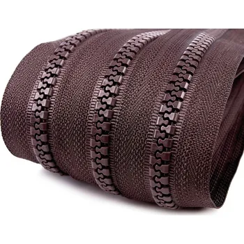 Zip Zip kostěný 8 mm METRÁŽ - 304 Chocolate Brown