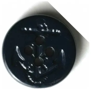 Knoflík Knoflík dámský DILL 350107 Kotva zlatomodrý kovový - Tm.modrá, 25mm