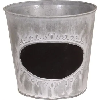Květináč Obal na květináč, ø 15 cm, 13 cm, kov, šedá 89-HF143128-A