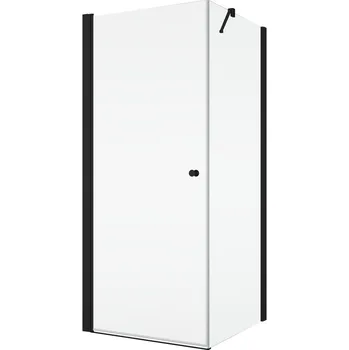 Ronal Bathrooms (Sanswiss) Boční stěna Ronal Solino 900 x 1984 mm, černá matná/sklo bílé linky