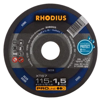 Brusný kotouč RHODIUS Extra tenký řezný kotouč XT67 10 ks BOX 115 x 1,5 x 22,23 PROline