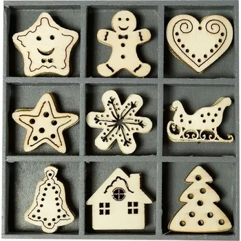 Výtvarná sada HEYDA Dřevěné ozdoby v boxu - vánoce I.