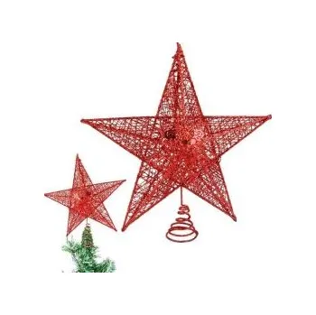 Vánoční dekorace Vánoční hvězda na špičku stromečku - červená