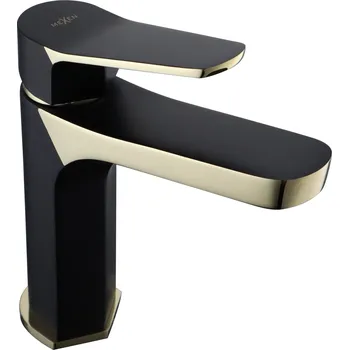 Vodovodní baterie Mexen LERMA, umyvadlová baterie, Černá/Zlatá,74300-57