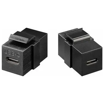 Datový kabel Keystone Modul USB-C female - USB-C female Gen 2 (10Gbit/s) černý