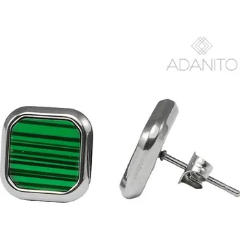 Náušnice Náušnice z chirurgické oceli se zeleným kamenem