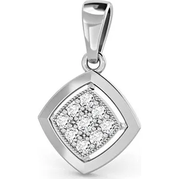 Přívěsek Přívěsek KOSTKA z bílého zlata se zirkony 6670258.0800