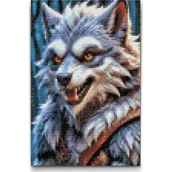 Diamantové malování Diamantové malování - Vlkodlak Velikost: 20x30cm, Rámování: Pouze srolované plátno, Diamanty: Kulaté