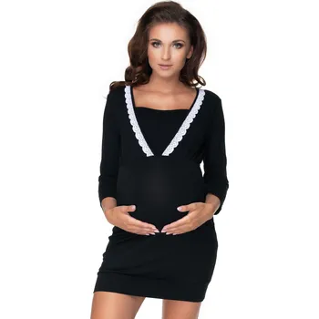 Dámské noční prádlo PeeKaBoo Dámská těhotenská noční košile Perfumed černá L/XL