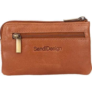 Kožená klíčenka SendiDesign Janno - koňak