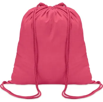 Městský batoh Bavlněný 100 gsm stahovací vak Colored, fuchsiová (tm. růžová)