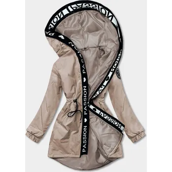 Dámská oversize bunda parka v cappuccino barvě (B8080-12) odstíny béžové XL (42)
