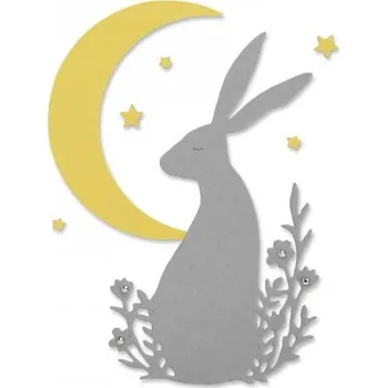 Výtvarná sada SIZZIX Thinlits vyřezávací kovové šablony - zajíc v noci 3 ks