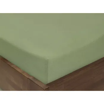 Prostěradlo Jersey prostěradlo s napínací gumou - khaki 180x200