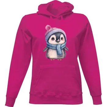 Dámská mikina Dámská mikina s kapucí s potiskem Tučnák dámské