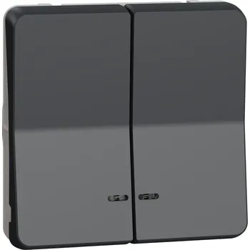 vypínač a zásuvka Schneider Electric MUR35228 Mureva Styl - Tlačítko dvojité řazení 1/0+1/0So s orientační kontrolkou, IP55, Antracit