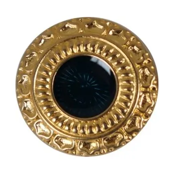 Knoflík Knoflík dámský DILL 380048 MODRÝ/ZLATÝ KOVOVÝ - Modrá, 18mm