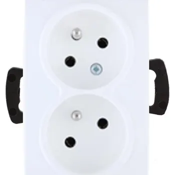 Elektrická zásuvka OBZOR DSE 82-82001-000000 Dvojzásuvka, sněhově bílý