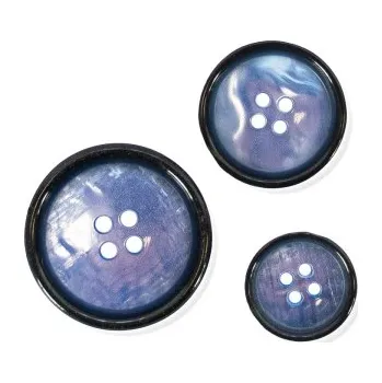 Knoflík Knoflík PÁNSKÝ STŘ. MODRÝ 8279/24 - Modrá, 15 mm