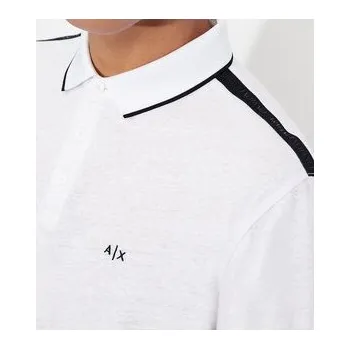 Pánské tričko Armani Exchange Polokošile 3KZFFU ZJ9EZ 1100 Bílá Regular Fit XXL