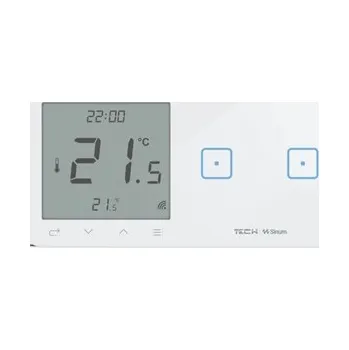 vypínač a zásuvka Tech-Controllers SINUM WSR-02L-BK Termostat + vypínač dvojnásobný, bezdrátový, levý - černá WG.23.0092