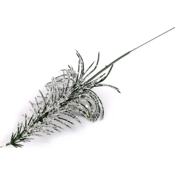 Vánoční dekorace Umělý ojíněný stromeček na drátku do věnců, květináčů - zelená