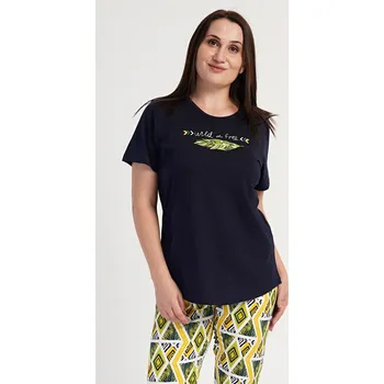 Dámské pyžamo kapri Zuzka tmavě modrá 4XL