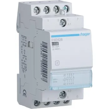 Stykač Hager ESD428 Stykač 25A, 3S+1R, 24V AC
