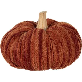 Tmavě cihlová látková dekorace dýně Pumpkin L - Ø 15*12 cm