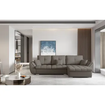 Sedací souprava Rozkládací rohová sedačka MANILA tmavě šedá