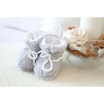 Capáčky AMÁLKA Zateplené chlupaté bačkůrky, světle šedé Velikost: 56-68