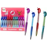 Kuličkové pero s jednorožcem, třpytivé kamínky, modrá náplň 0,7 mm