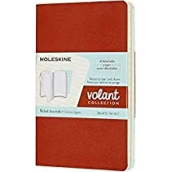Blok Sešity Moleskine Volant - měkké desky, S, linkované, 2 ks - oranžový/ modrý
