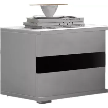 Noční stolek Noční stolek Lucca Bílá/černá