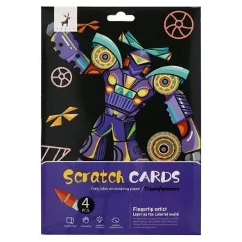 Teddies Škrabací obrázek barevný transformers 4 listy A4 20x27cm v sáčku