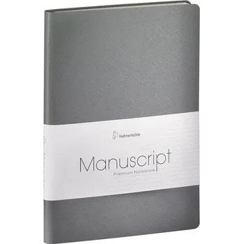 Blok Zápisník HM Manuscript, A5,100g,96l,rec.kůže,šedý