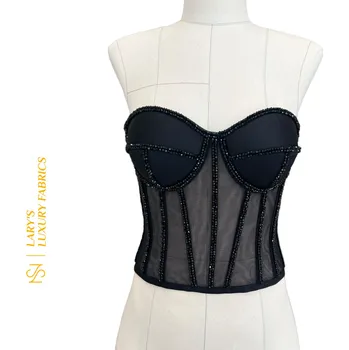 Korzetový top - černý KT1947 Velikost: L