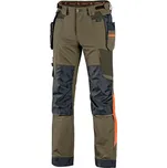 CXS Kalhoty NAOS pánské, khaki-olivová, HV oranžové doplňky, vel. 50